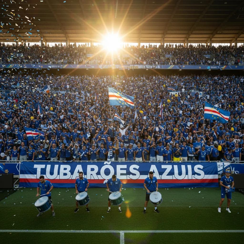 Cape Verde player battling for the ball in a blue jersey during their World Cup 2026 debut
