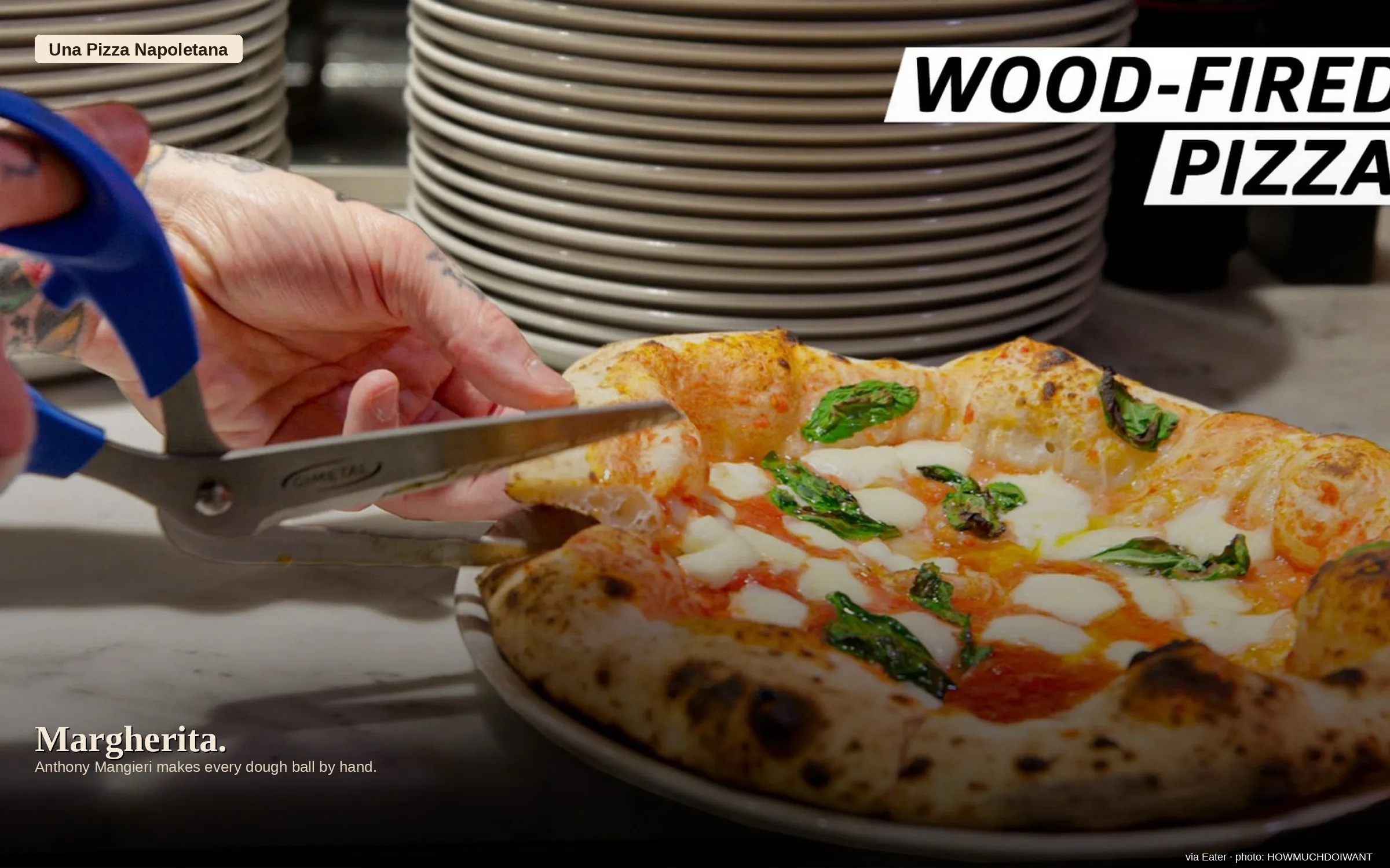 Una Pizza Napoletana — Margherita, Anthony Mangieri's wood-fired Neapolitan. Photo via Eater.