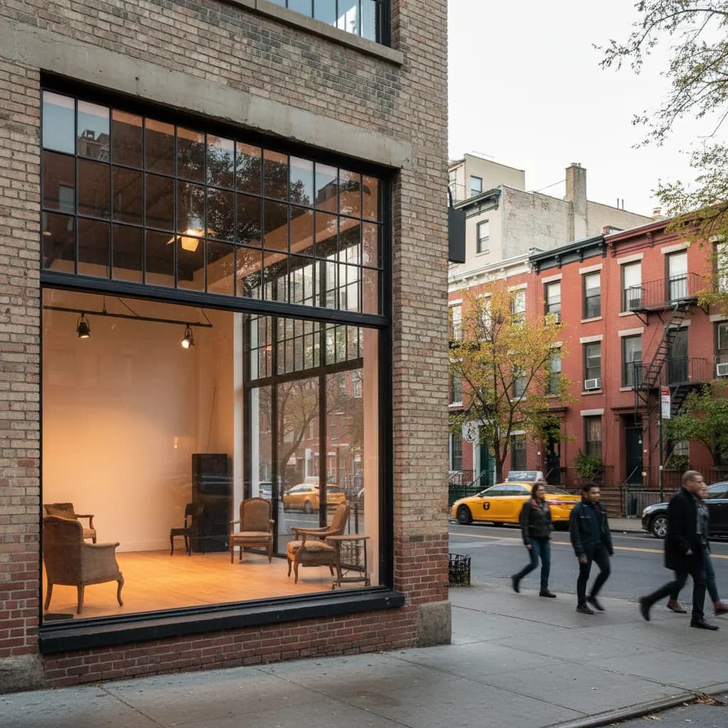 Editorial-style realistic scene inspired by Center for Performance Research in New York.