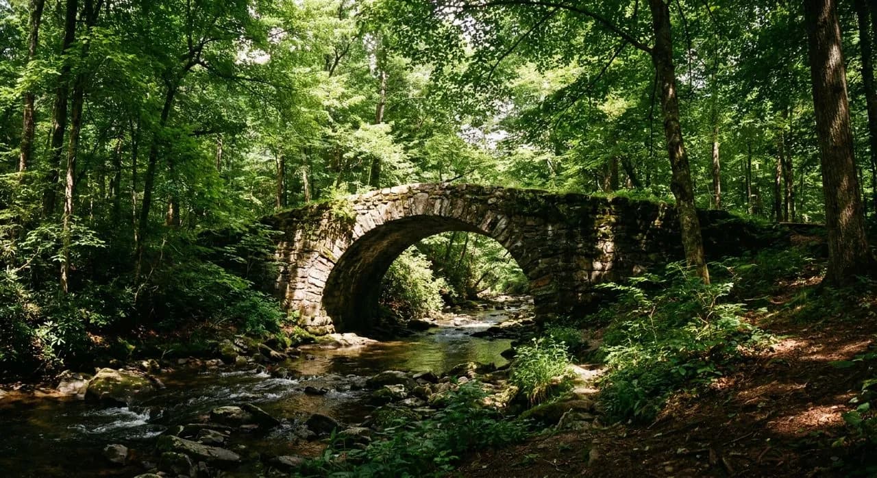 Central Park North Woods Ravine and Huddlestone Arch Cascade
