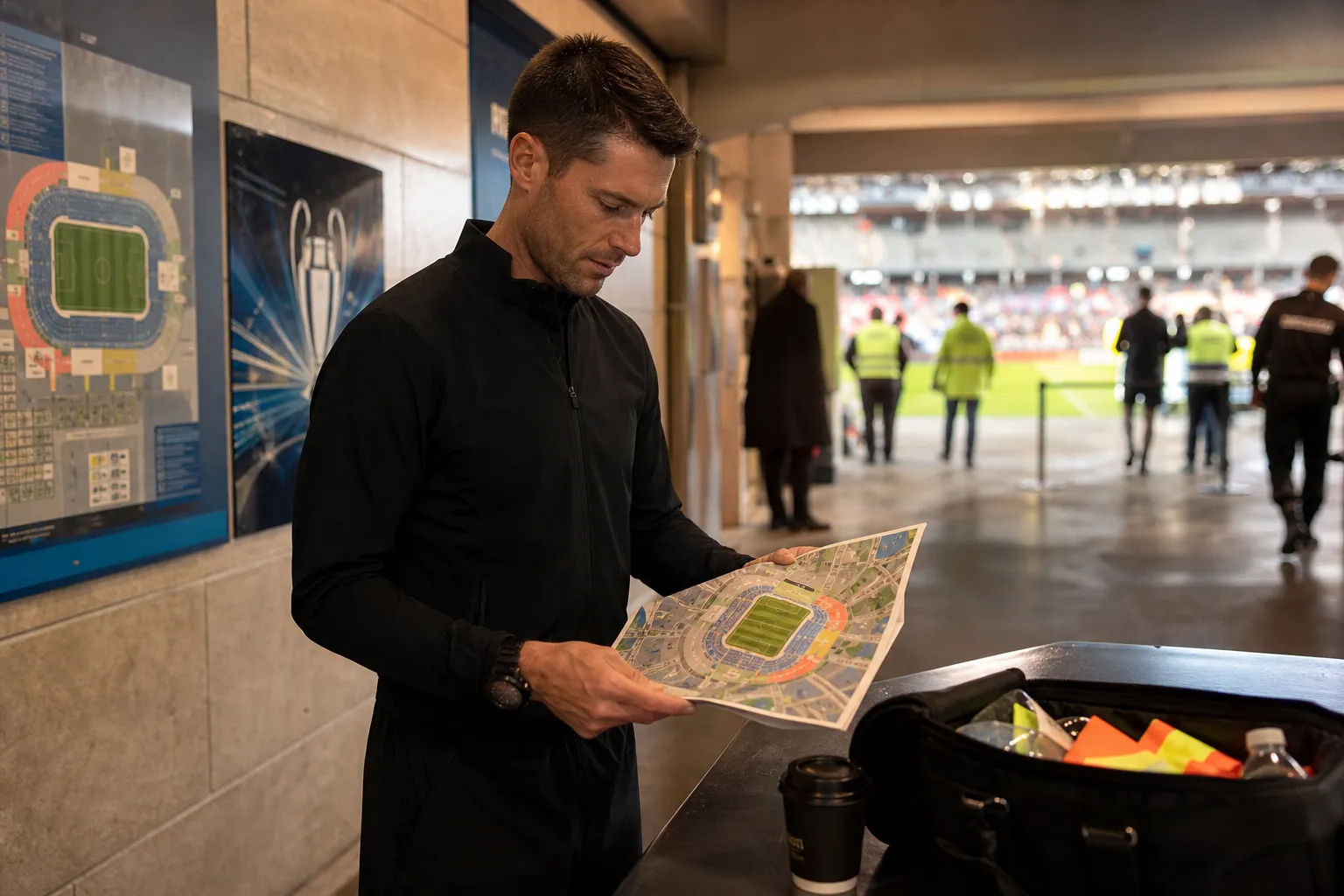 A bright practical scene for championship referee var crew and match control rules.