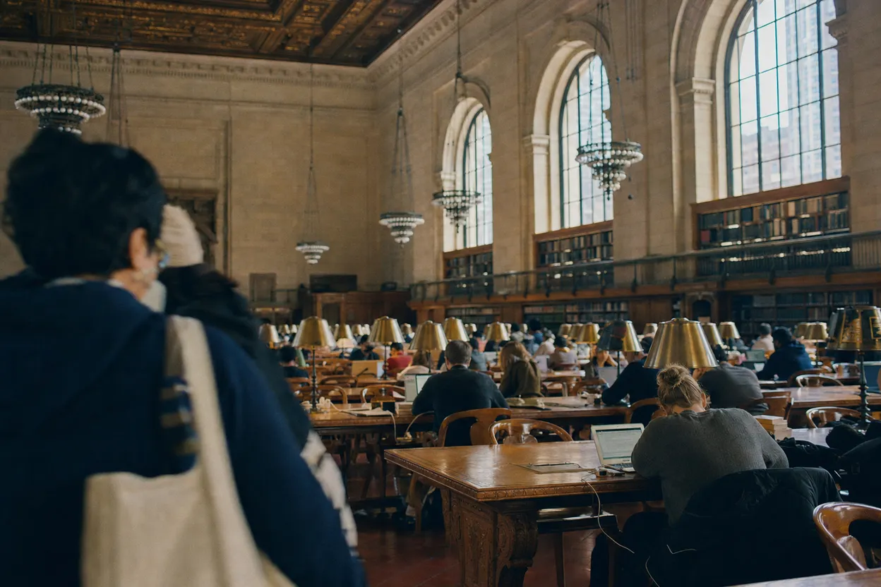 NYC experience scene for ChatGPT Homework Boundaries: A NYC Library Plan for Focused Students