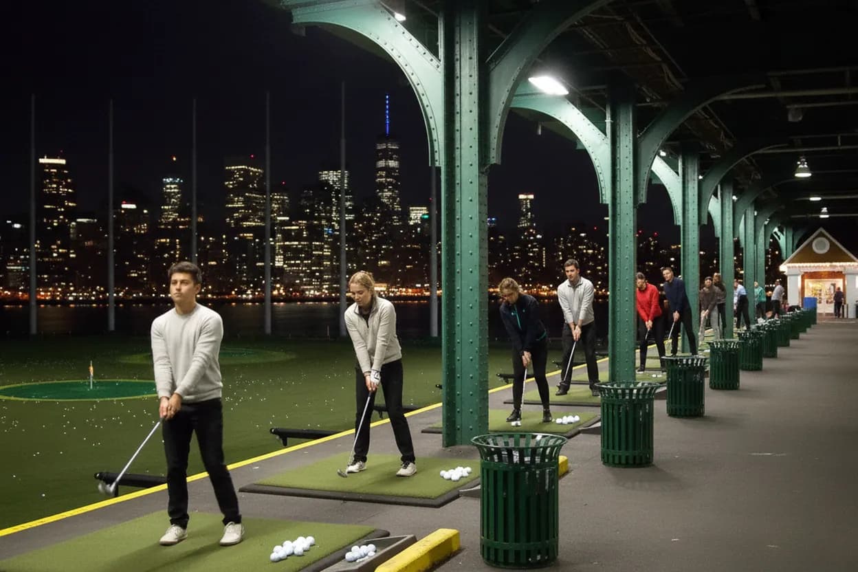 Cover scene for Chelsea Piers Golf: A Beginner-Friendly Driving Range Night in Manhattan