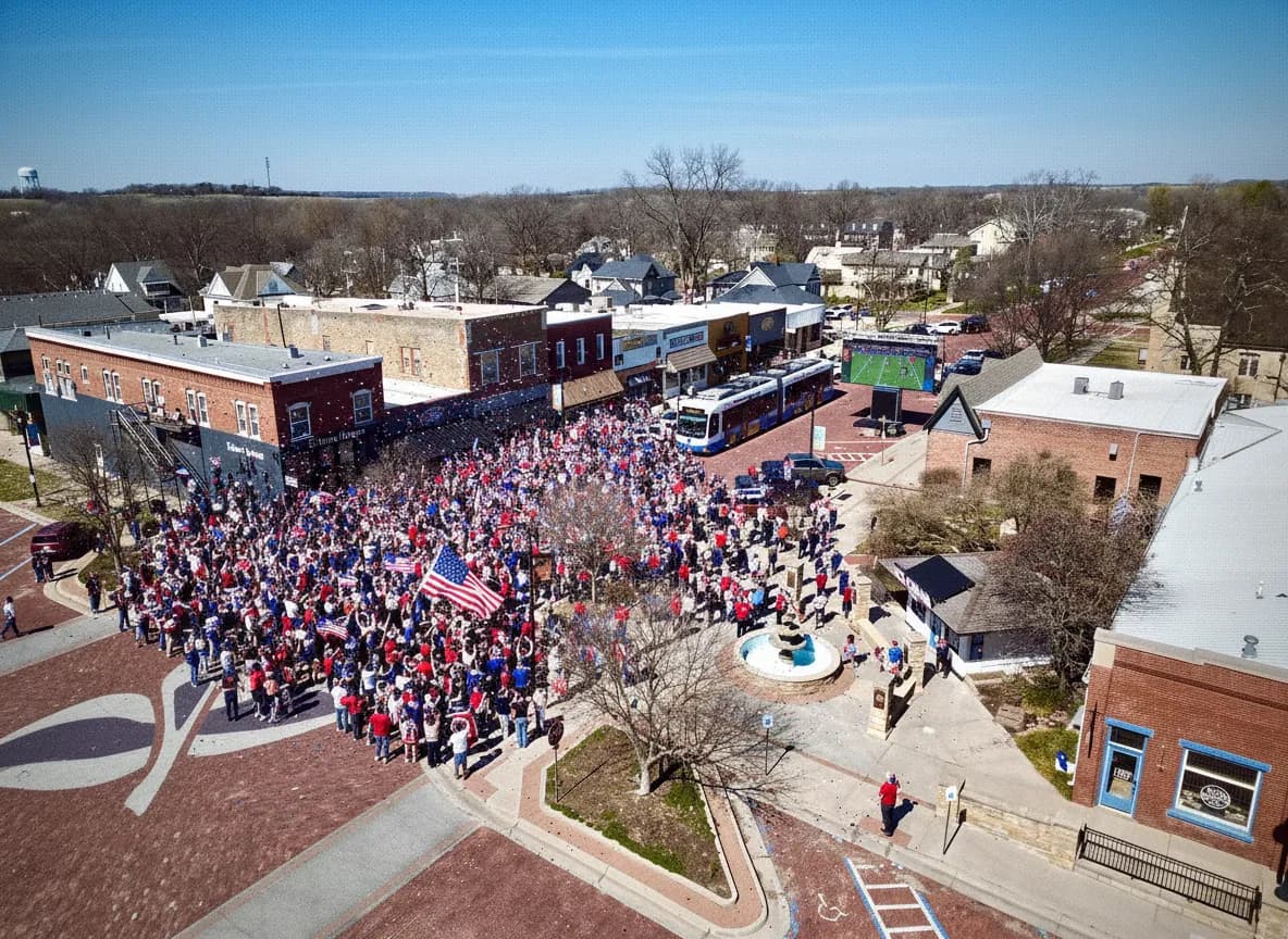 Bright public fan atmosphere for United States in Kansas City