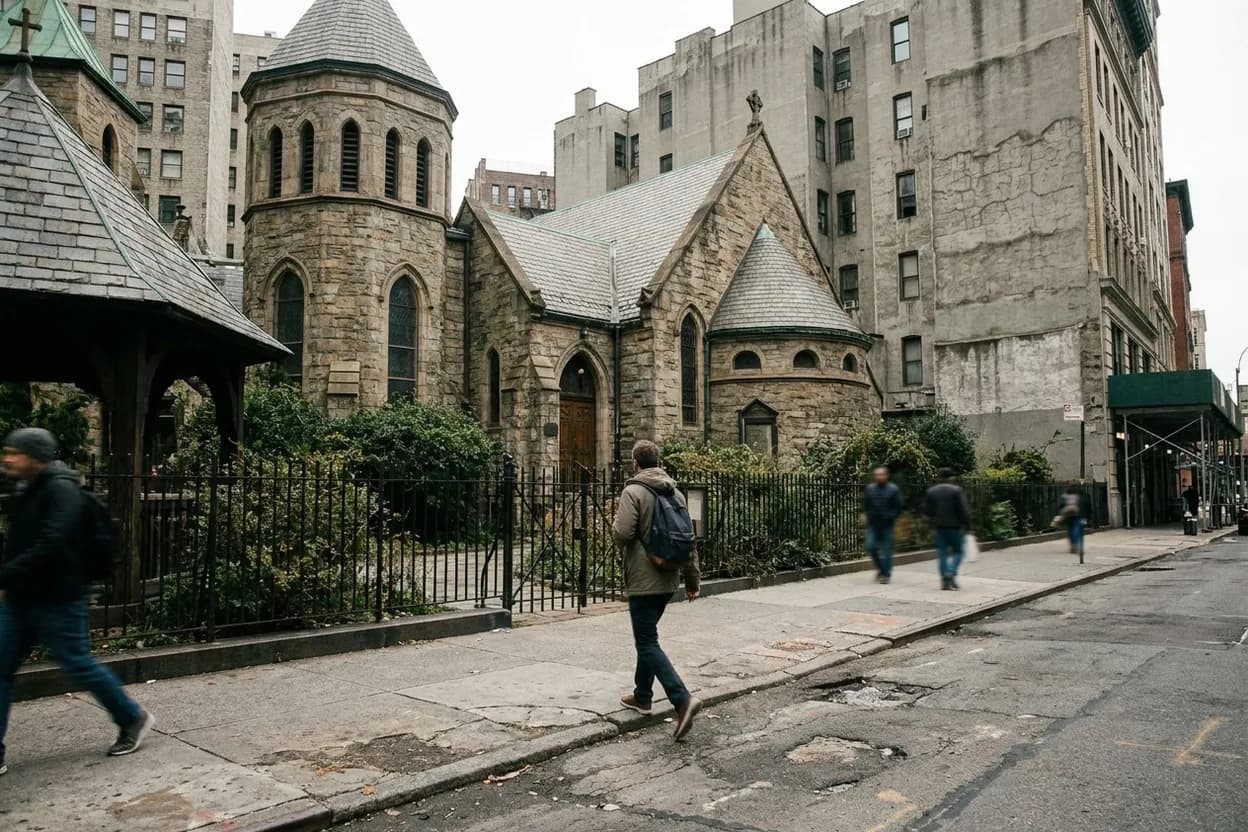 NYC experience scene for Church of the Transfiguration: Midtown's Hidden 'Little Church Around the Corner'