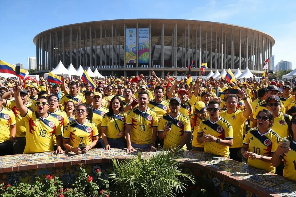 Colombia supporters using a public route in Miami