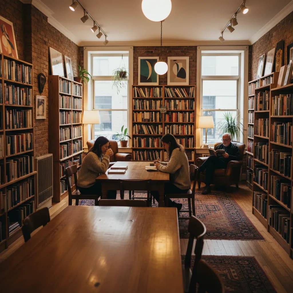 Editorial-style detail scene for Community Bookstore in New York.