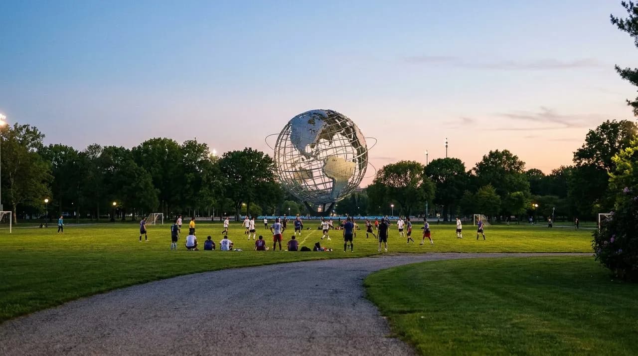 Corona Park's pick-up soccer fields when World Cup 2026 inspires every-weekend kickabouts
