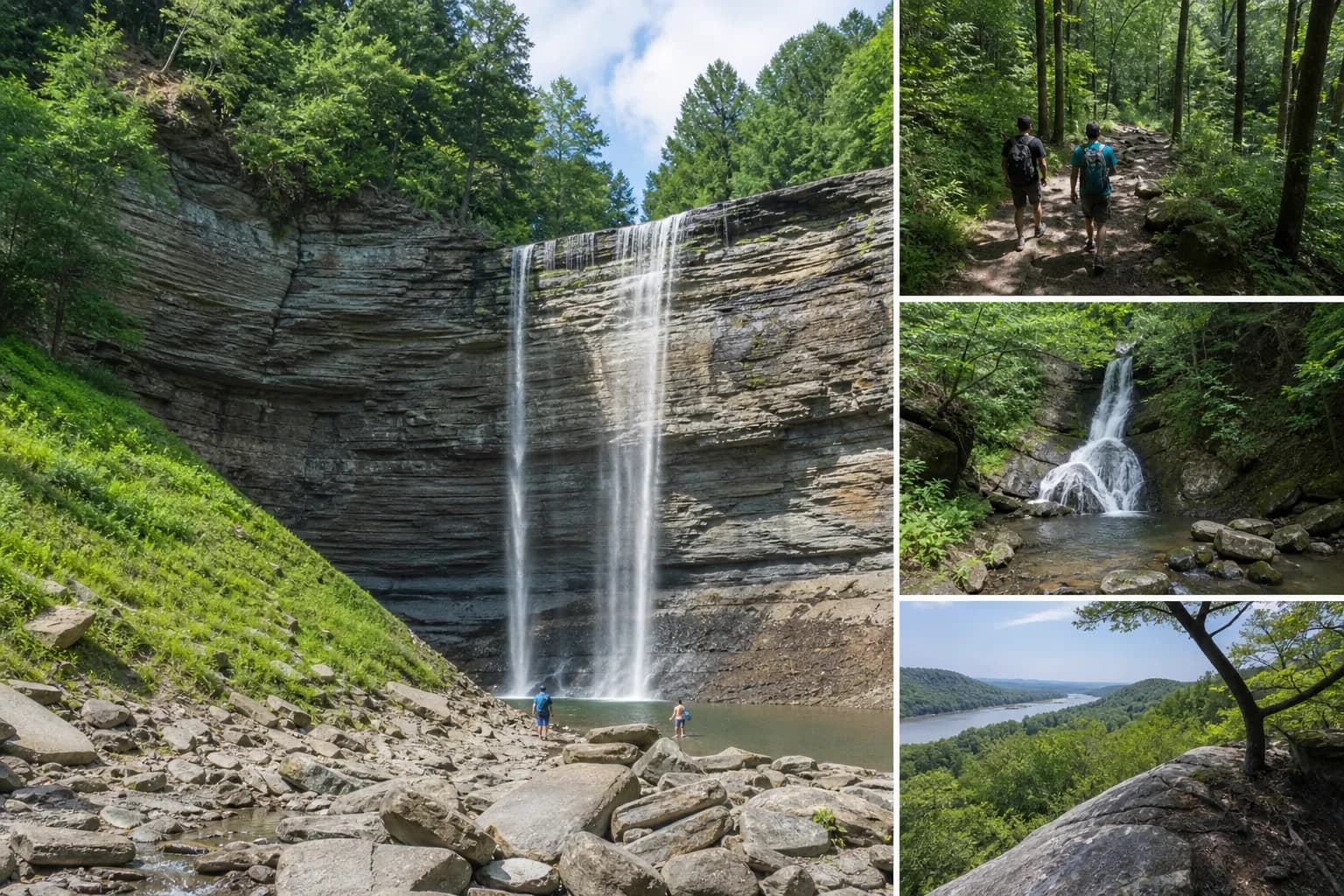 Editorial city scene for best waterfall hikes in NYC
