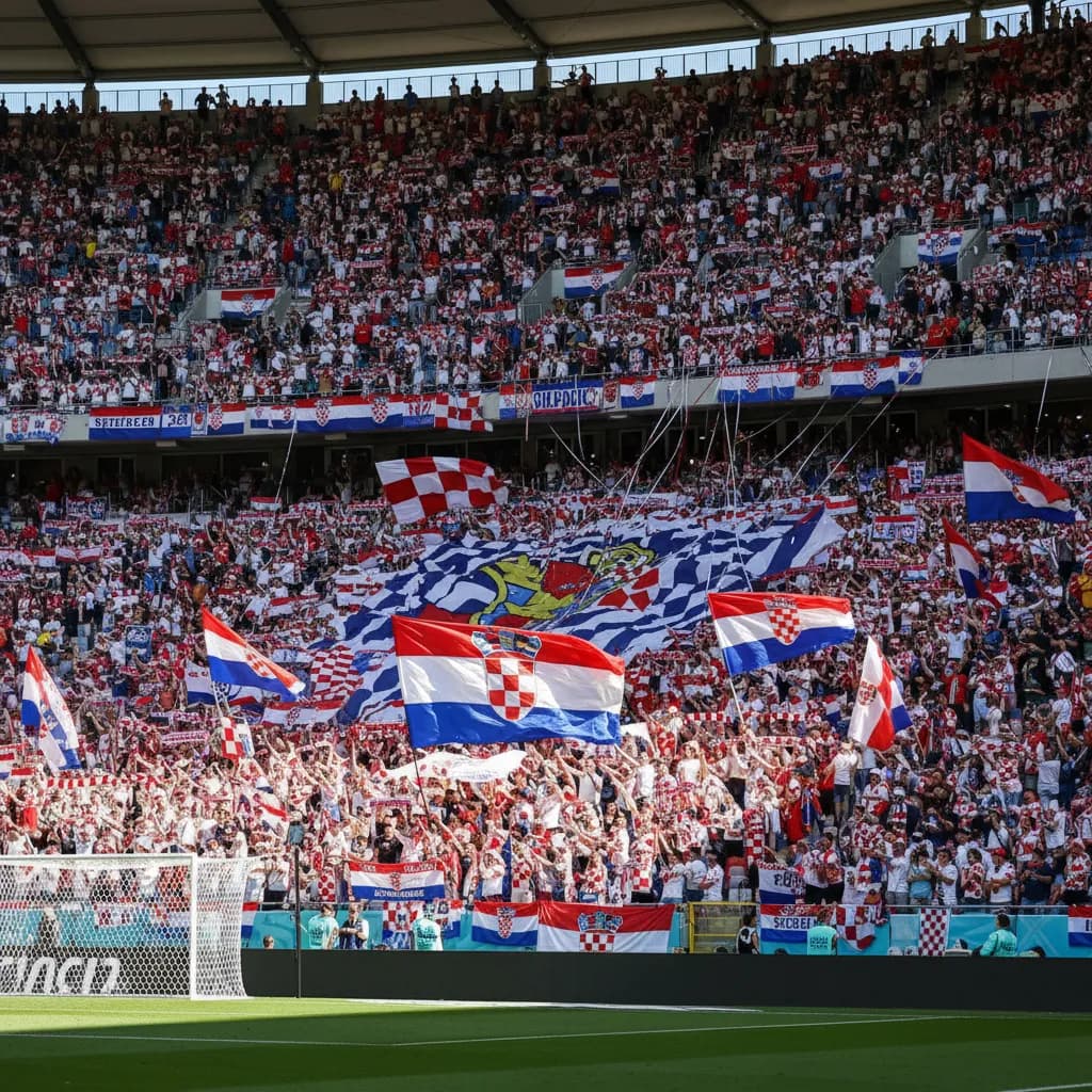 A Croatia veteran spraying a pass in the checkered jersey during World Cup 2026
