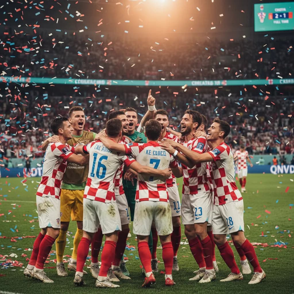 Croatia fans in checkerboard colors filling a Seattle stadium