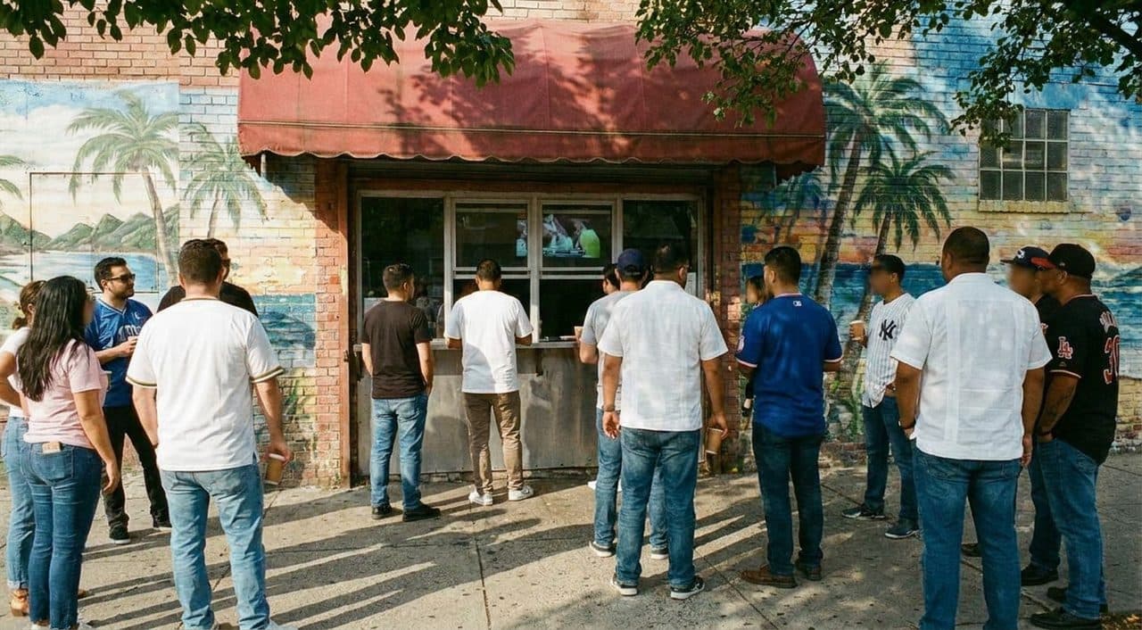 Croquetas and Cafecito Before Kickoff While home improvement show cast challenges Scroll on Phones in Little Havana - scene