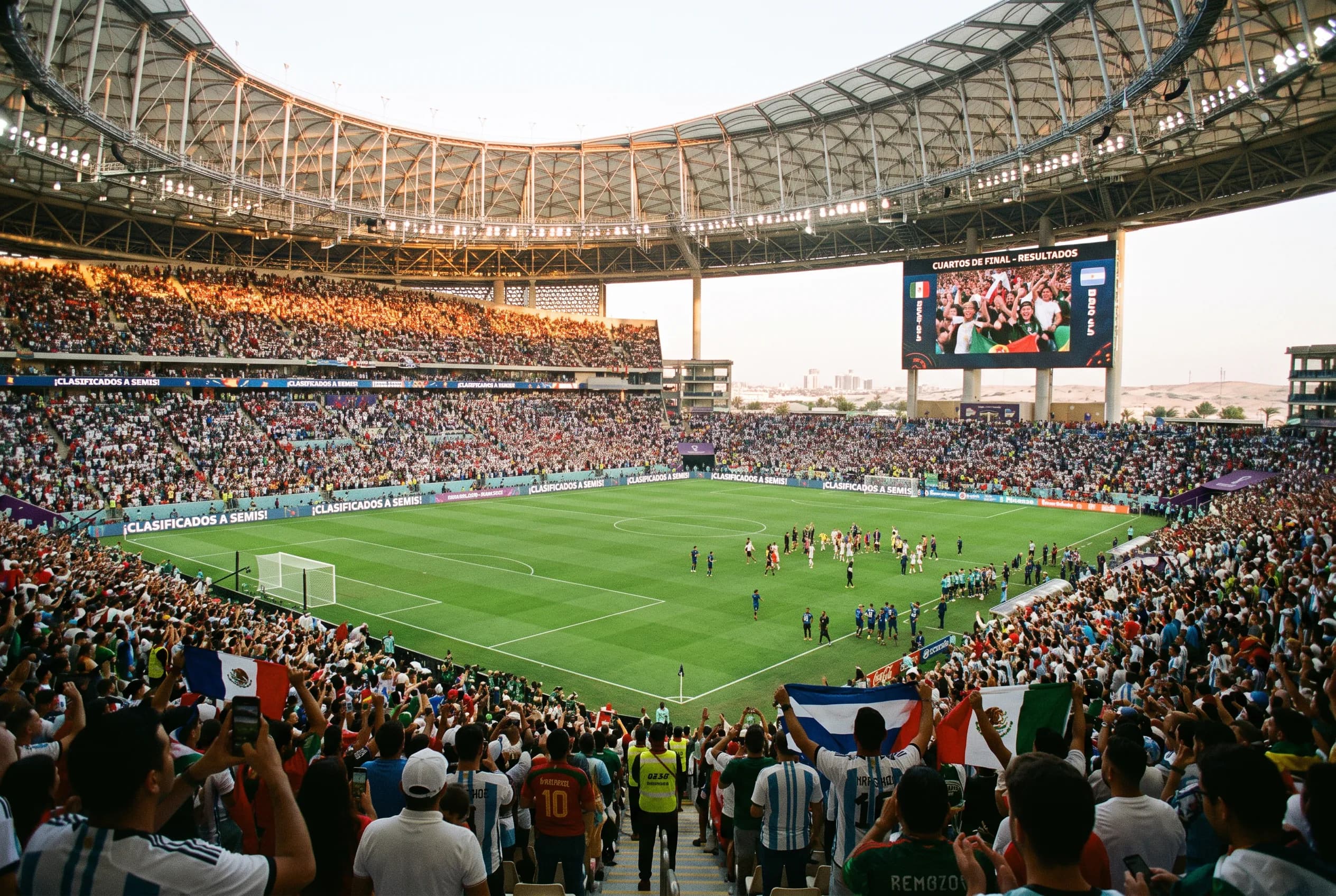 Bright World Cup match-day scene in México.