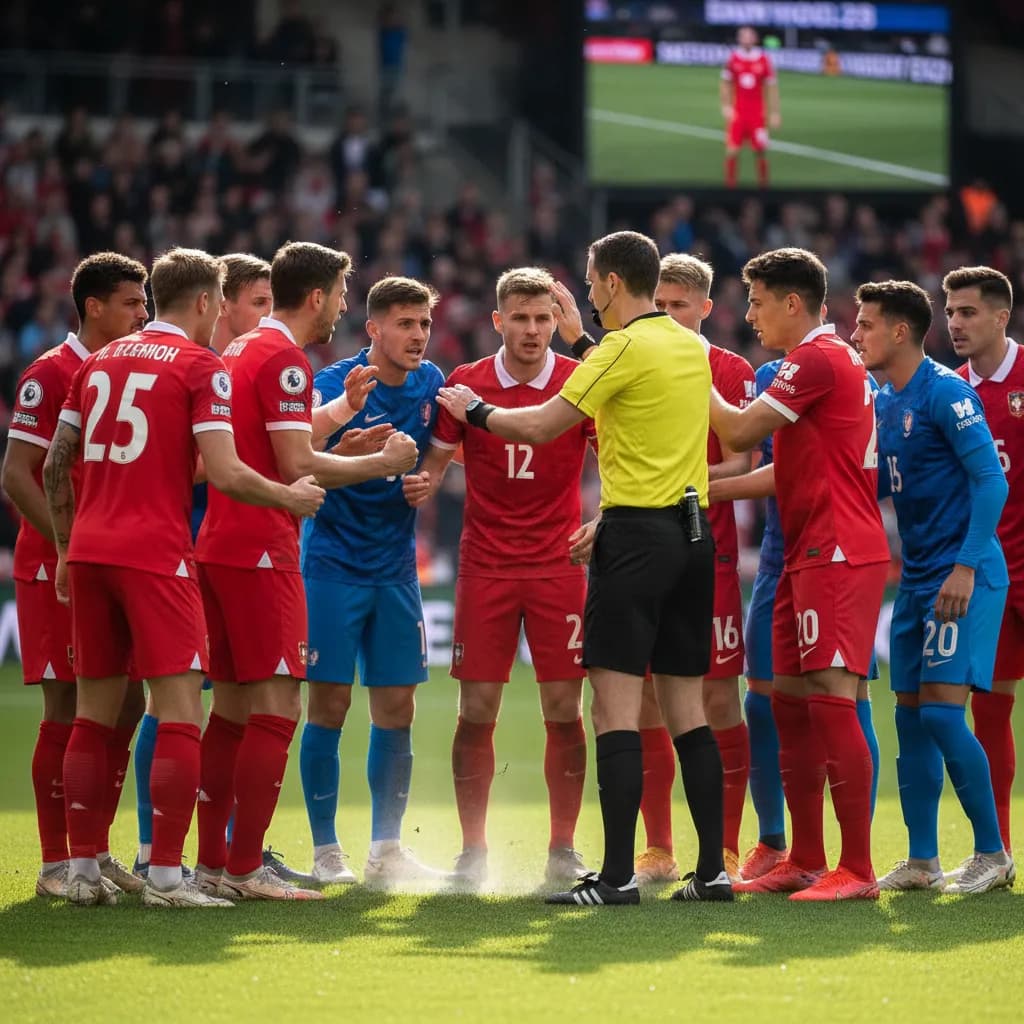 Stadium crowd reacting during a tense VAR review