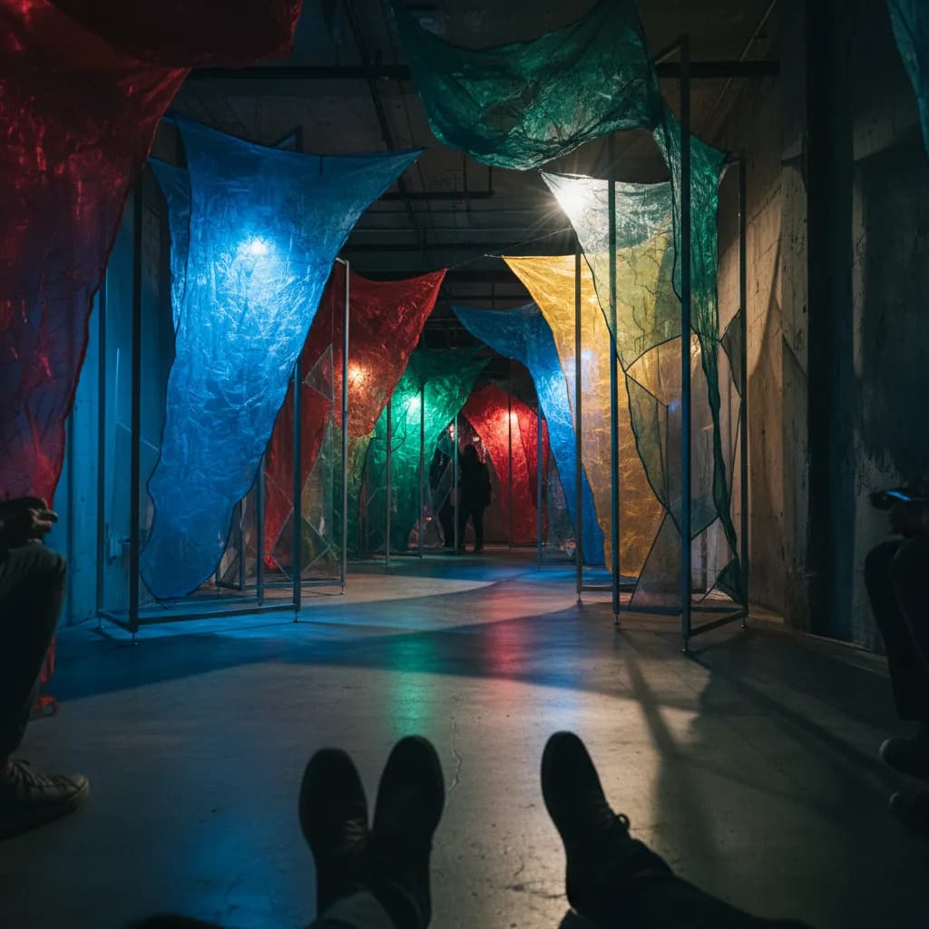 David Hockney Paintings, Then Dream House: The SoHo Room Where Color Turns Into Sound - detail scene
