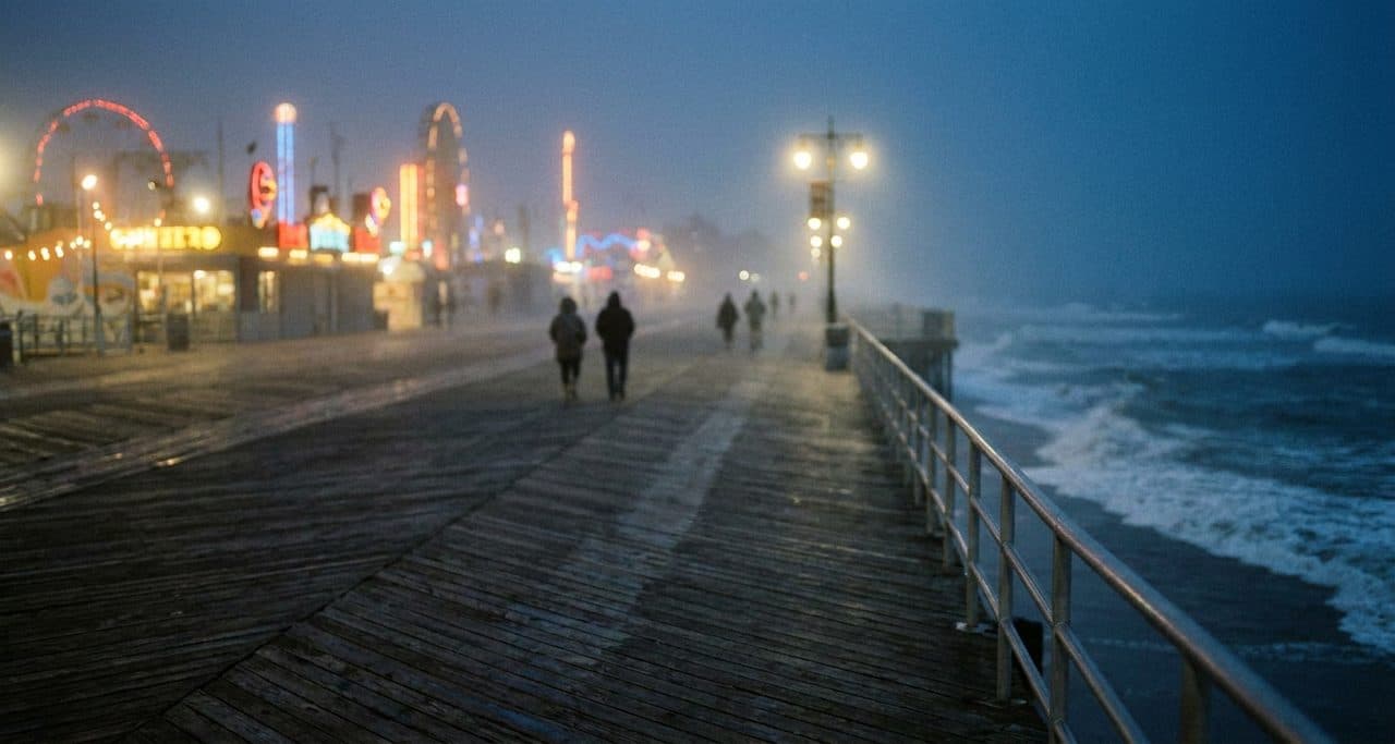 Diamondbacks vs Marlins and the Long Walk to Coney Island Lights - scene
