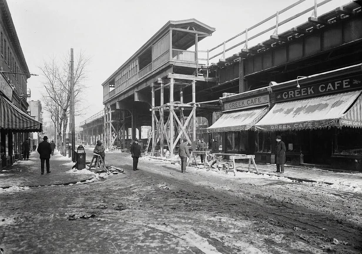 ditmars boulevard's greek cafes when the N train reaches the end of the line
