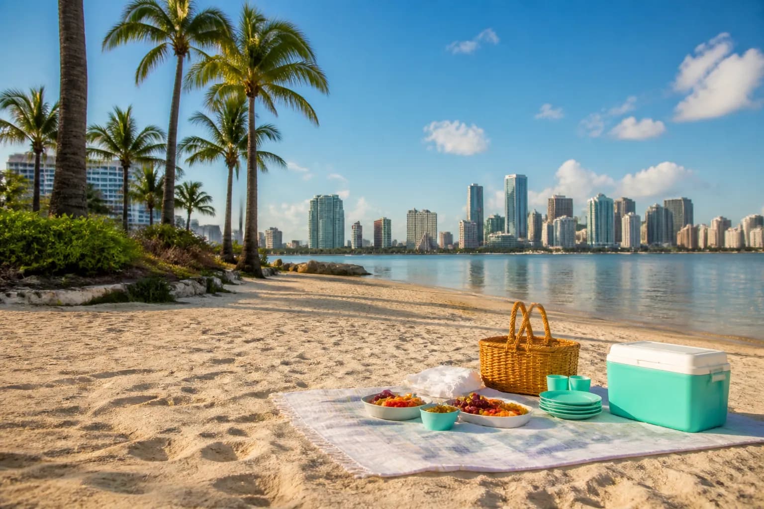 Realistic editorial Miami local-life photograph