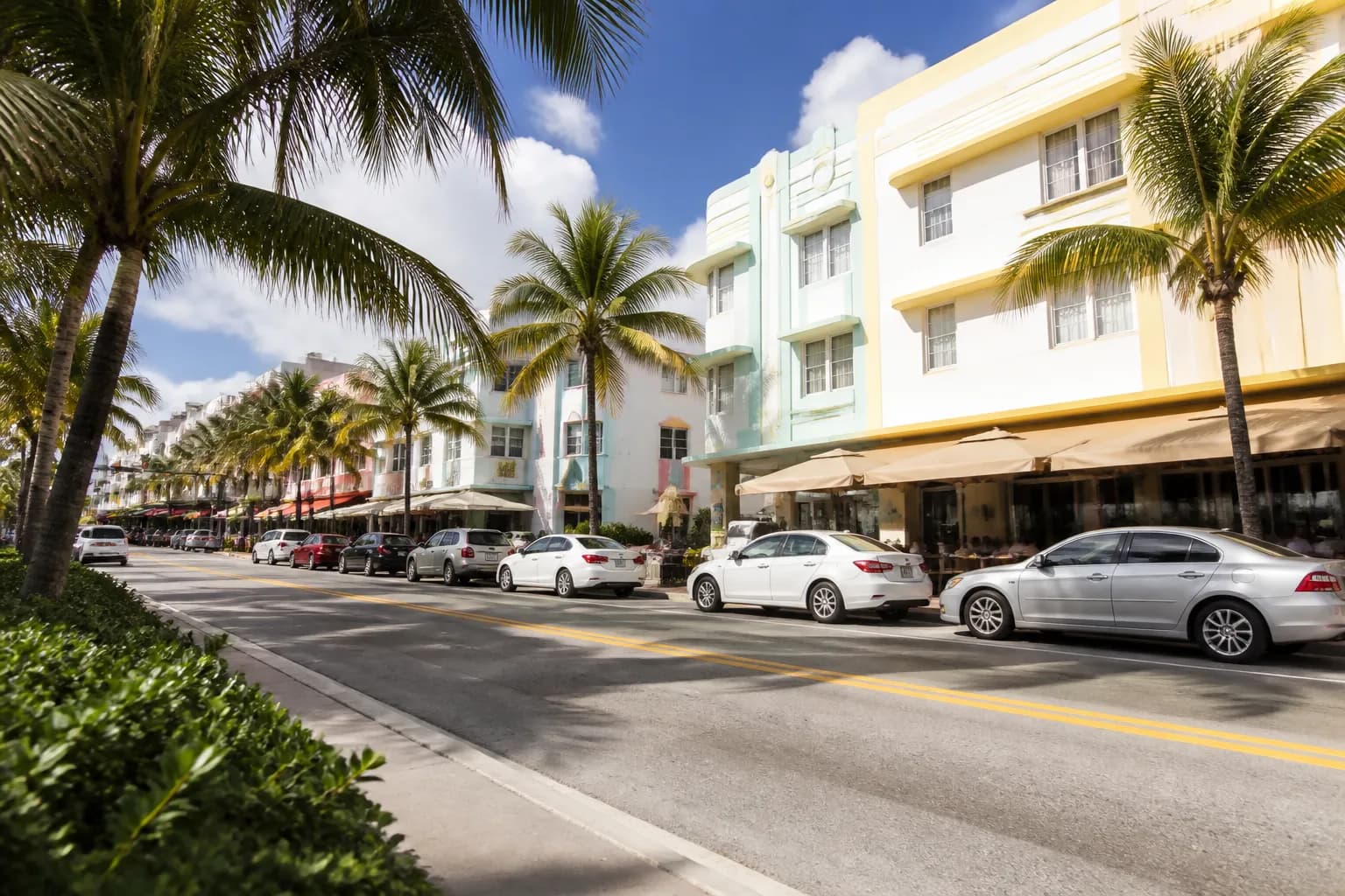 Realistic Miami food and neighborhood scene