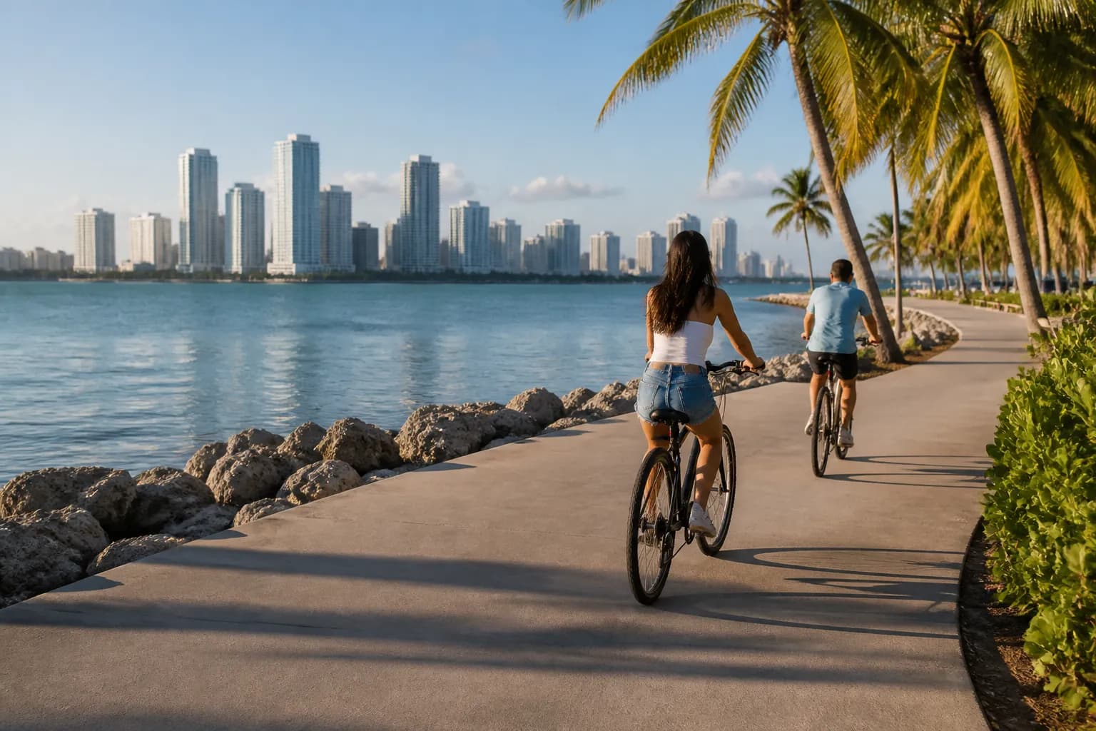 Realistic editorial Miami local-life photograph