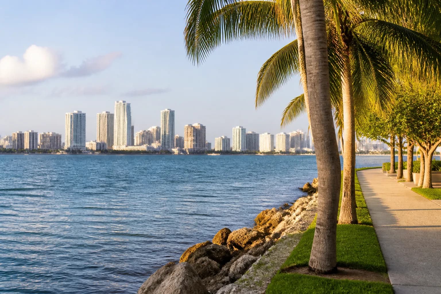 Realistic Miami food and neighborhood scene