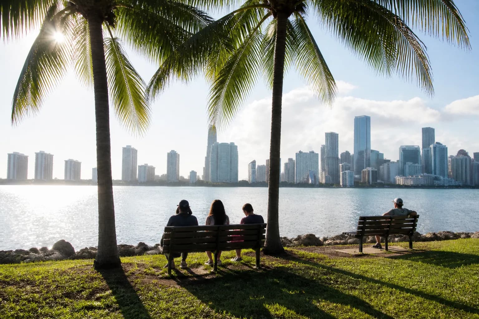 Realistic editorial Miami local-life photograph