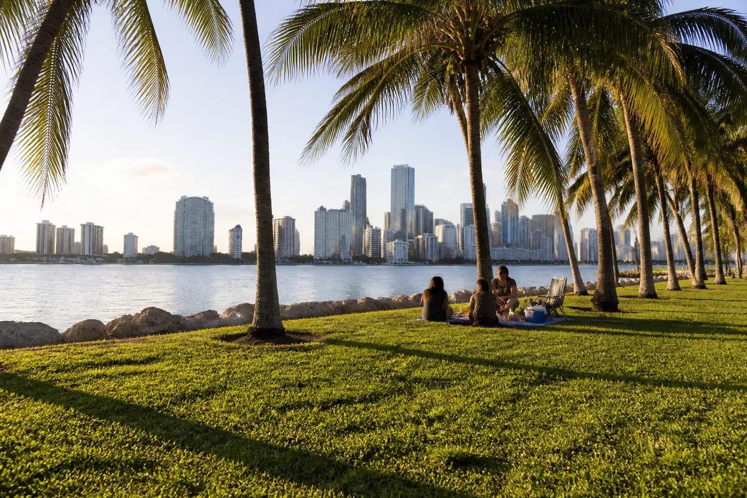 Realistic Miami food and neighborhood scene