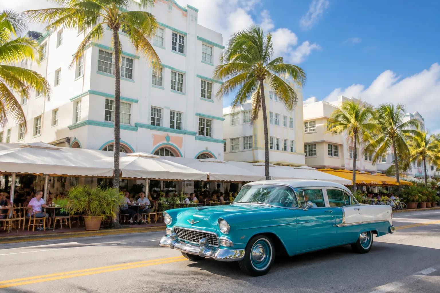 Realistic editorial Miami local-life photograph
