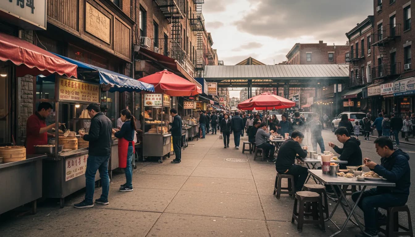 Cover scene for How to Eat Your Way Through Flushing in One Long Afternoon
