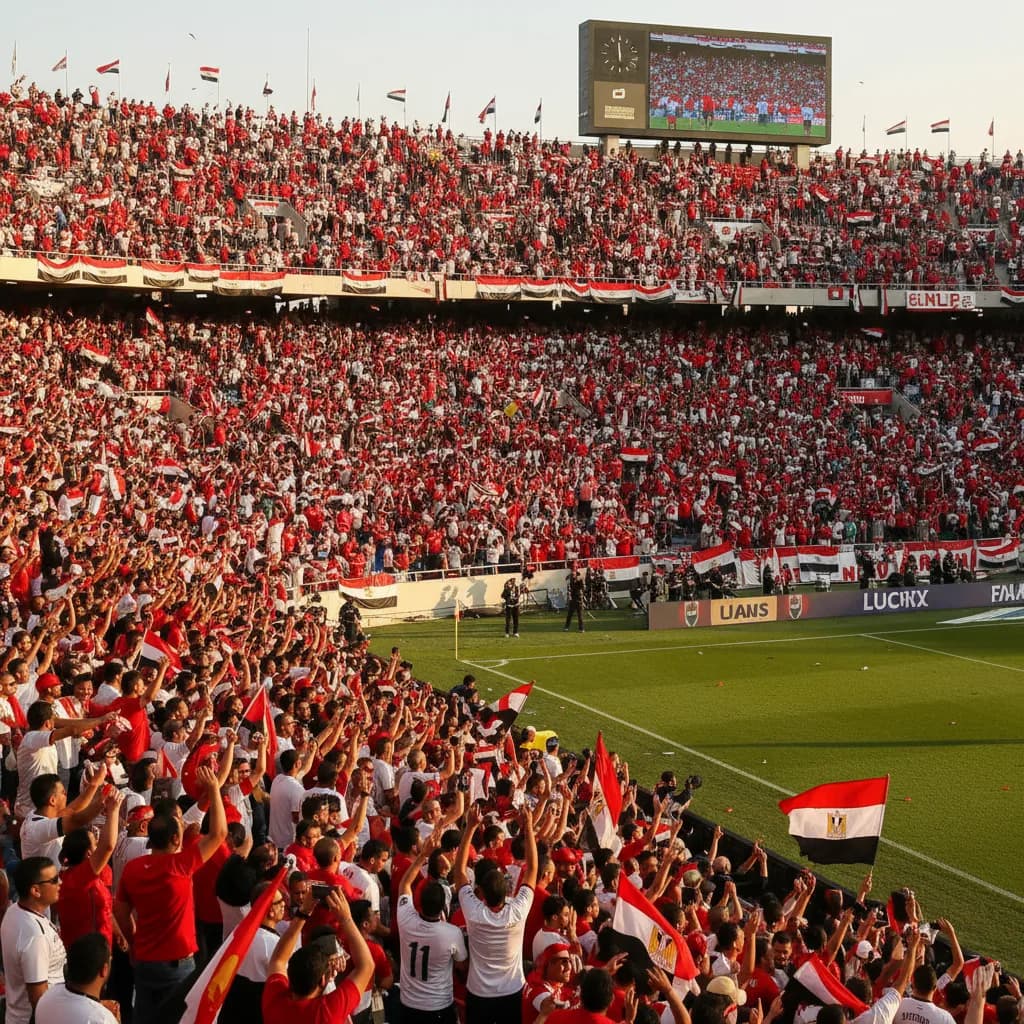 Salah celebrating a goal in Egypt's red jersey during World Cup 2026
