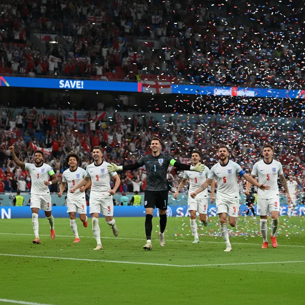 England fans in a packed Philadelphia stadium during a penalty shootout