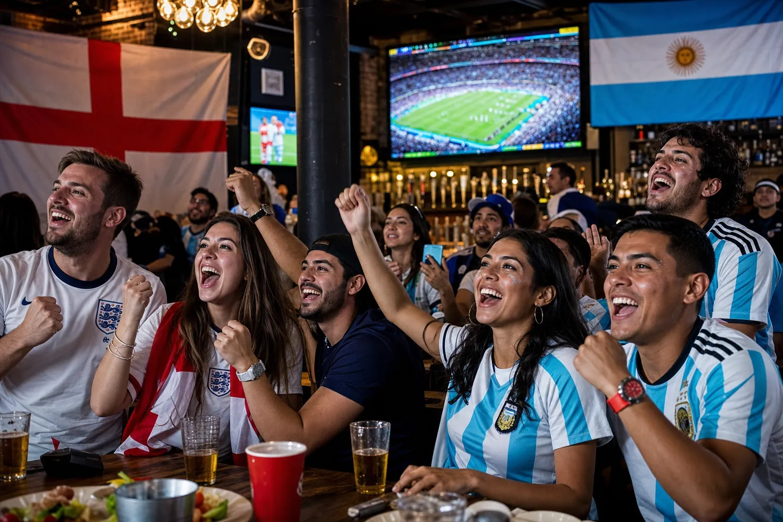 Bright World Cup match-day scene in Atlanta.