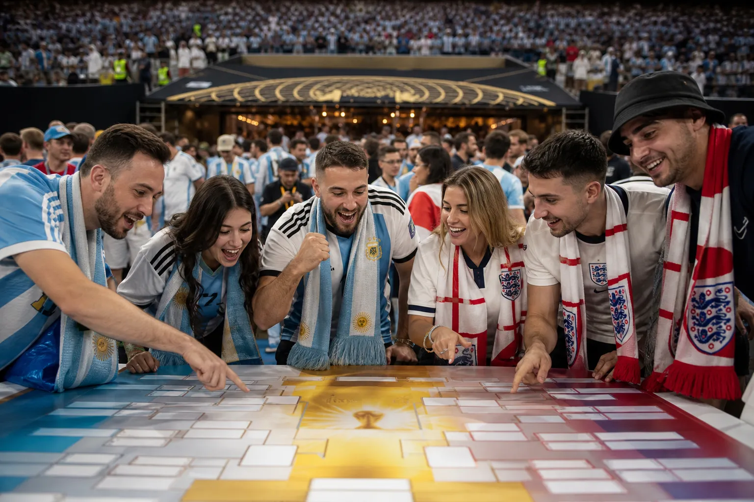 Bright World Cup match-day scene in Atlanta.