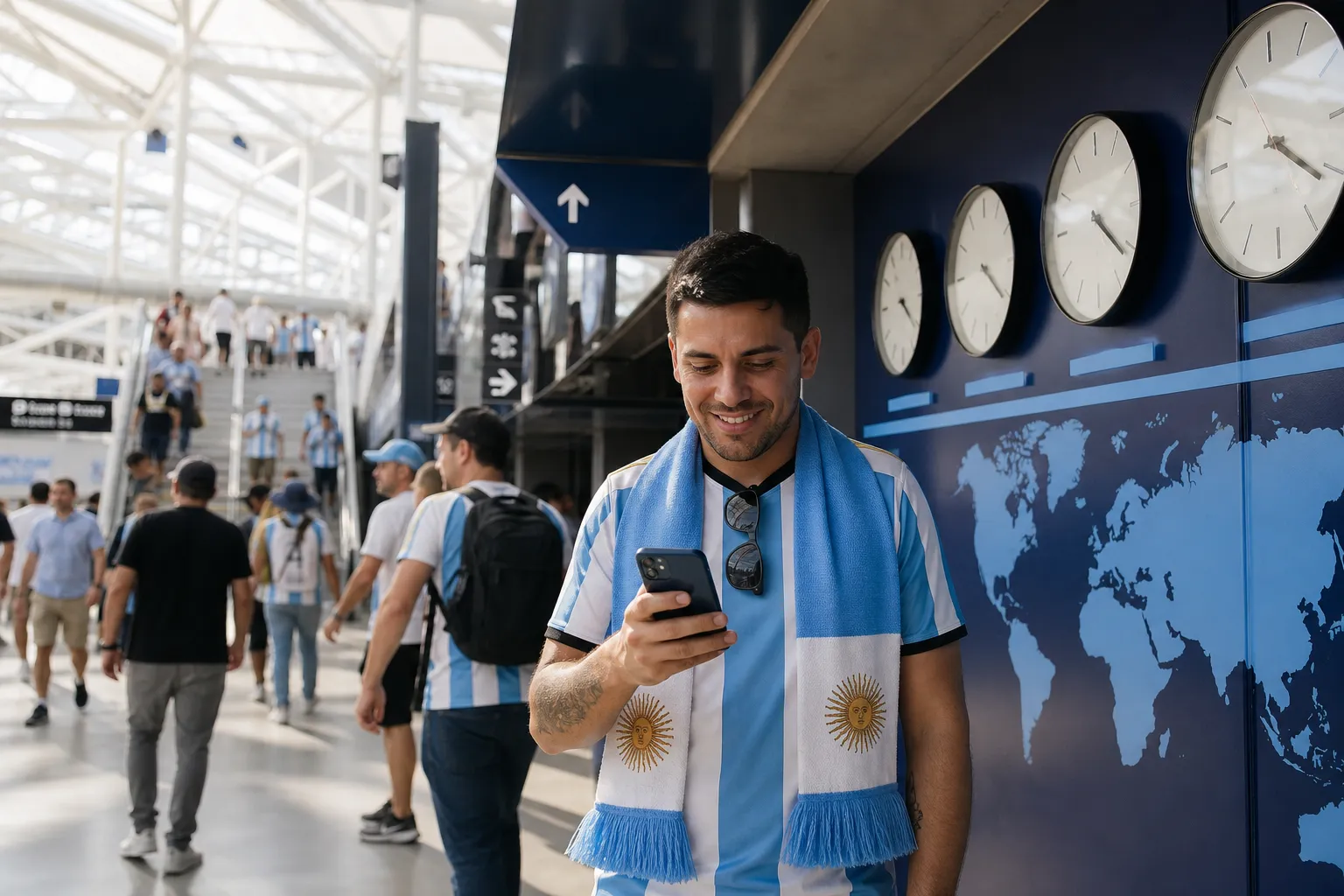 World Cup supporters navigating Atlanta during match day.