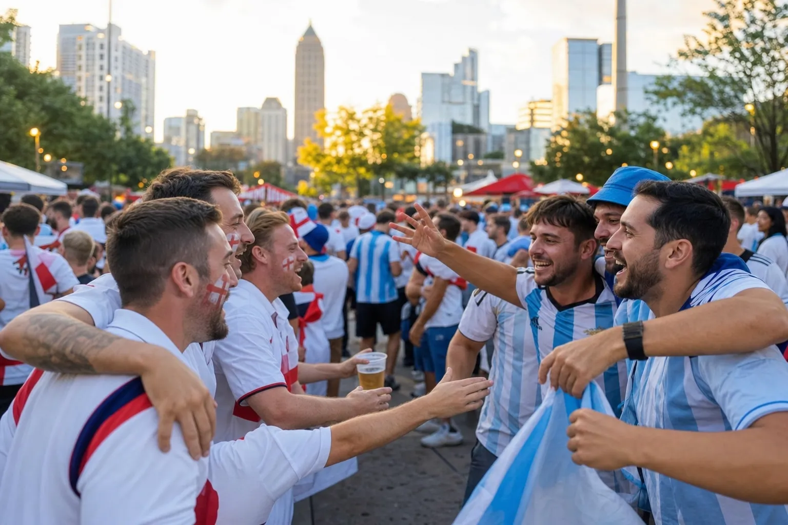 World Cup supporters navigating Atlanta during match day.