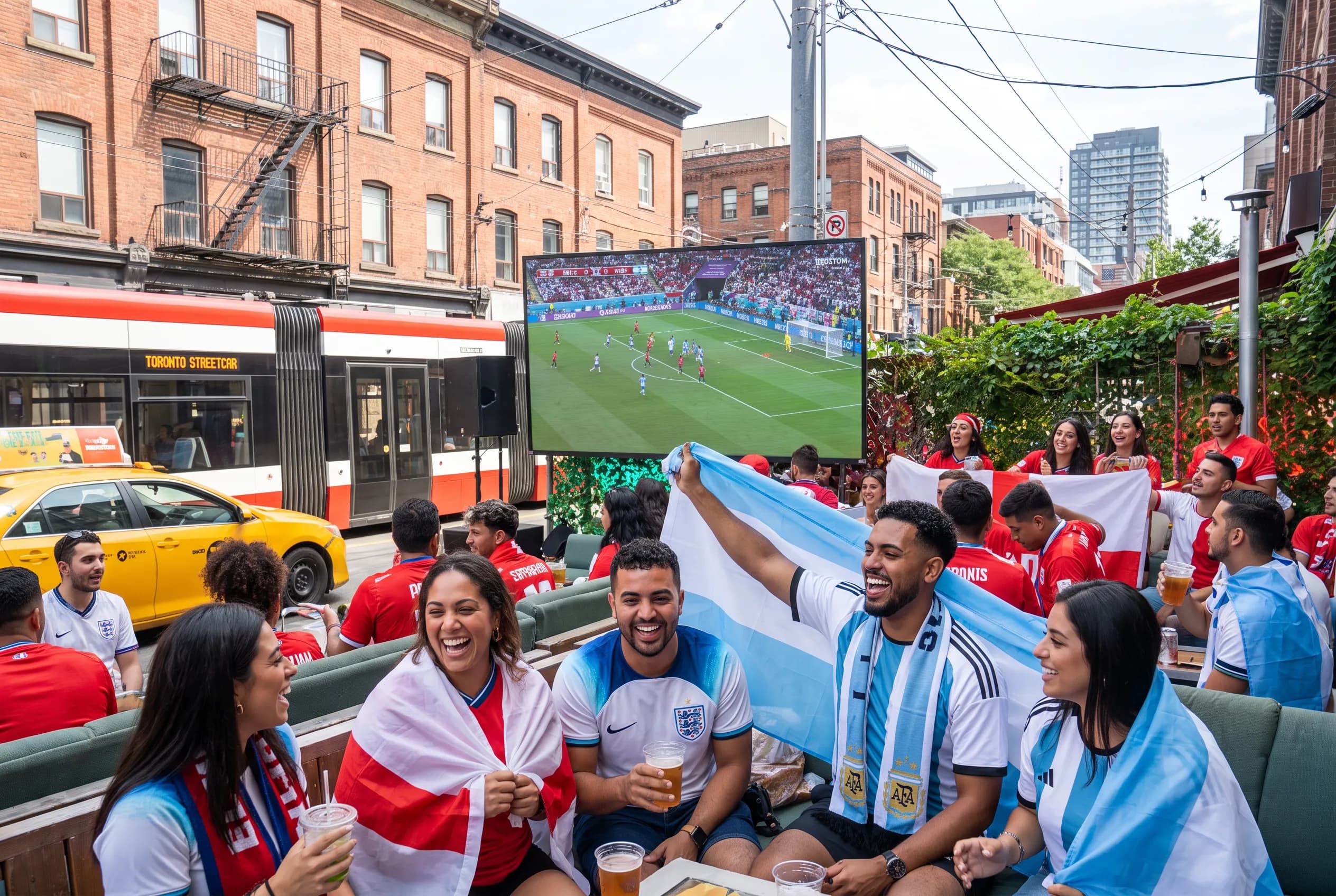 Bright World Cup match-day scene in United States · Canada · Mexico.