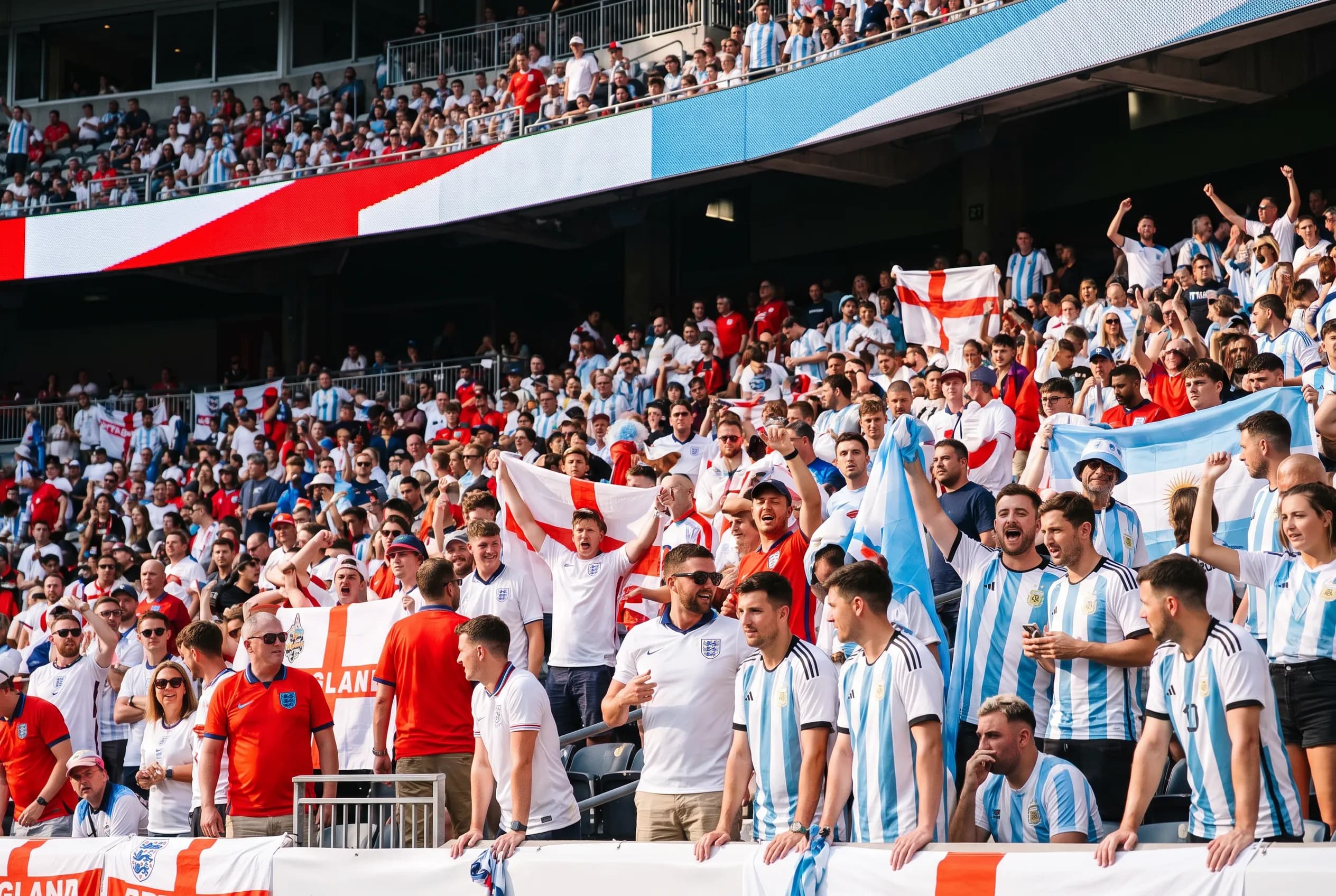World Cup supporters navigating United States · Canada · Mexico during match day.