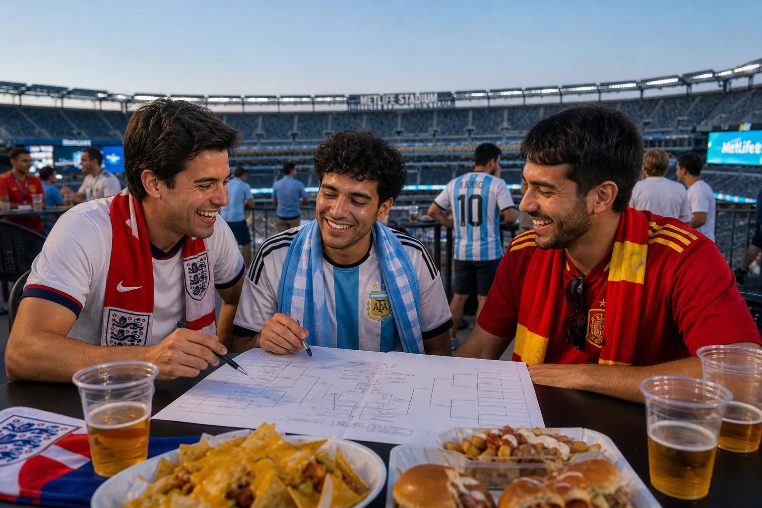 Bright World Cup match-day scene in Atlanta.
