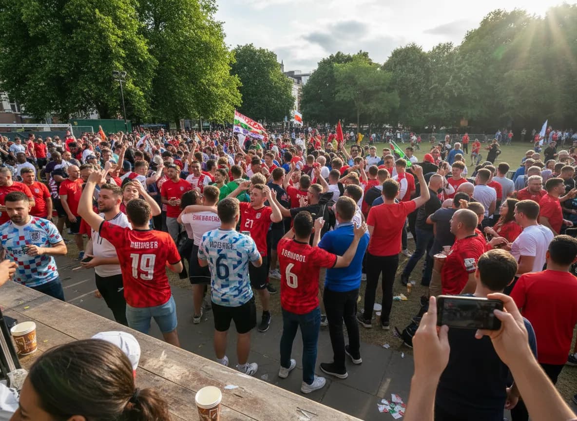 England supporters using a public route in Boston