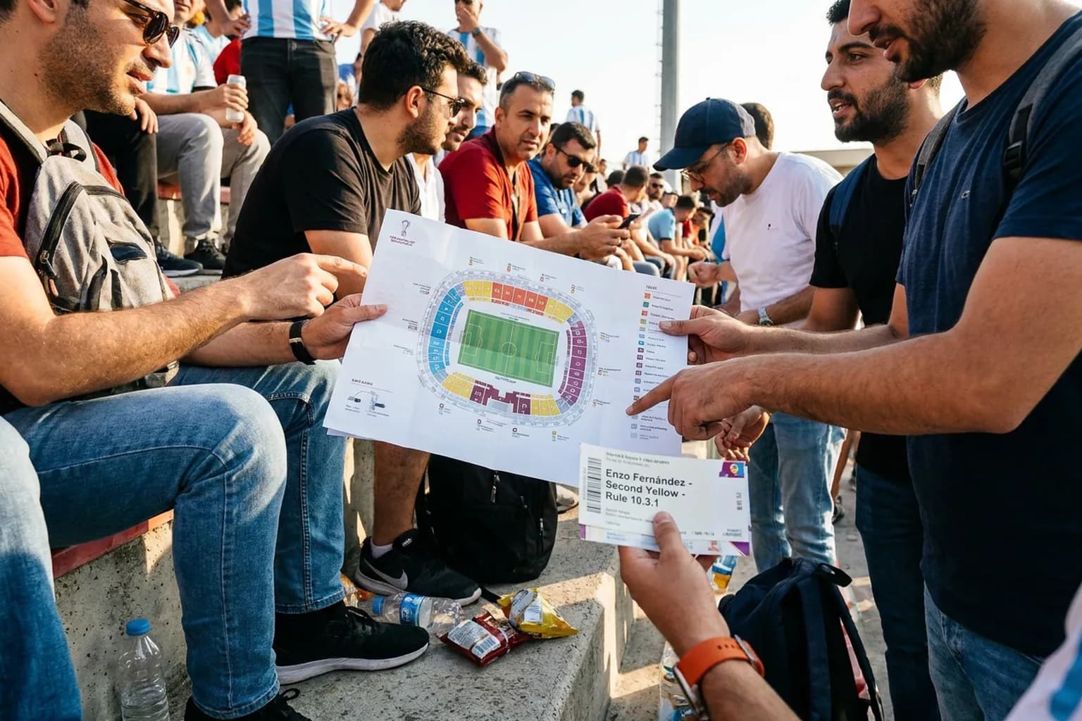 A bright practical scene for enzo fernández second yellow explained under world cup rules.