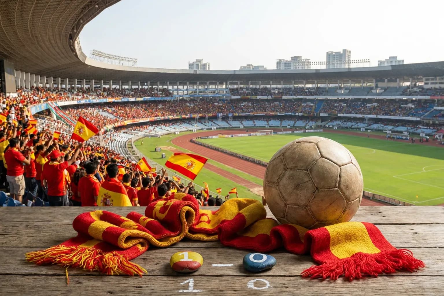 Bright World Cup match-day scene in East Rutherford · New York City · North America.