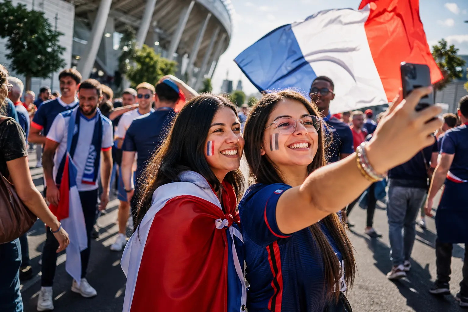 World Cup supporters navigating Dallas · Atlanta · Miami · Kansas City during match day.