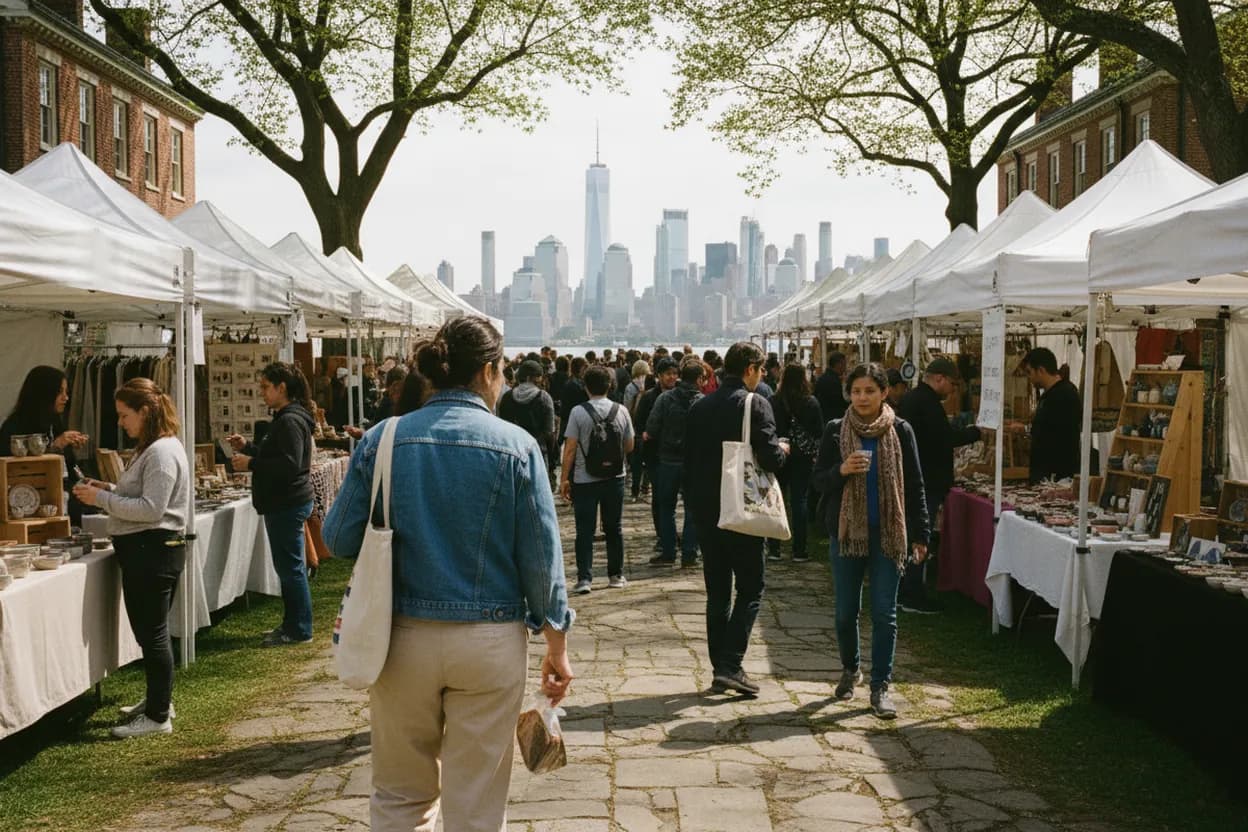 NYC experience scene for FAD Market on Governors Island for a Craft Browse That Still Feels Airy