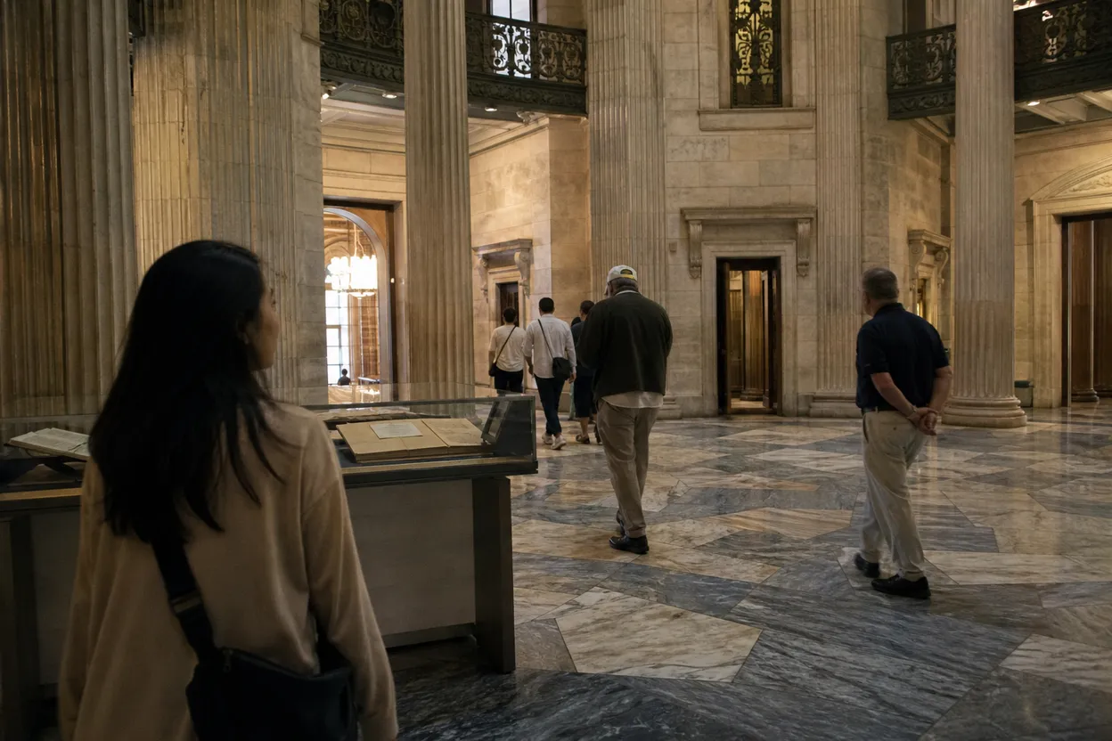 NYC experience scene for Federal Hall: A Free Wall Street History Stop When Downtown Is Too Hot