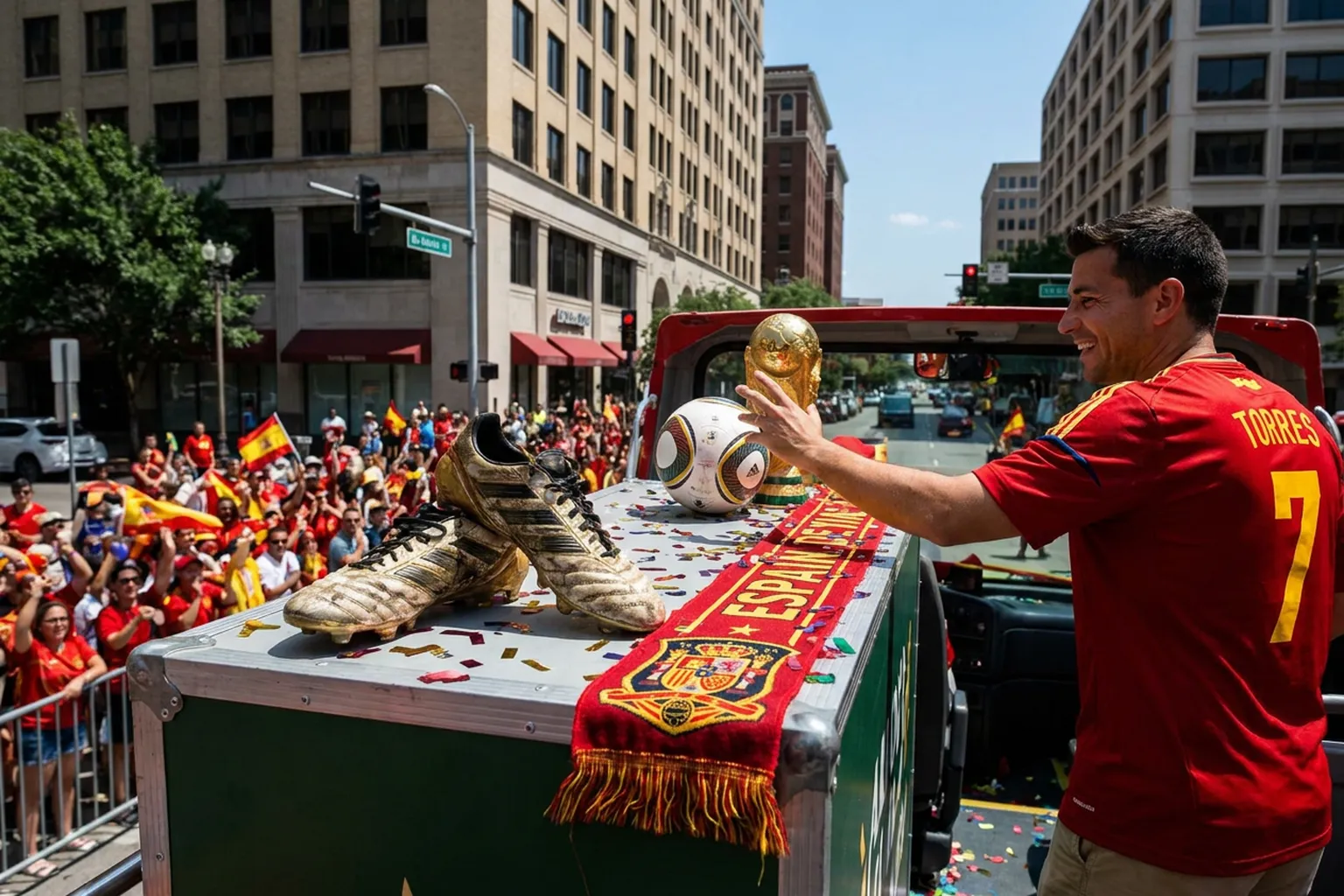 Bright World Cup match-day scene in East Rutherford · New York City · North America.