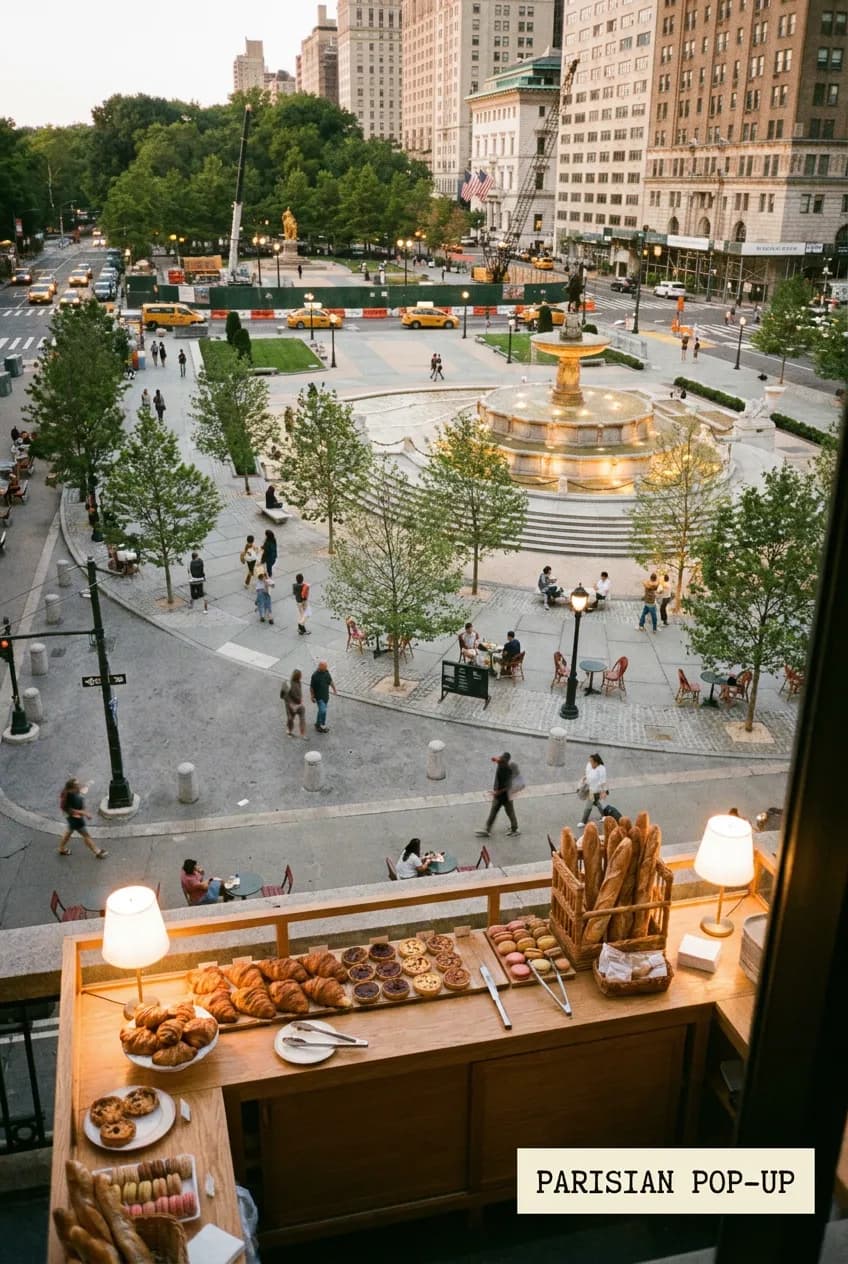 Parisian pop-up counter mood near Fifth Avenue