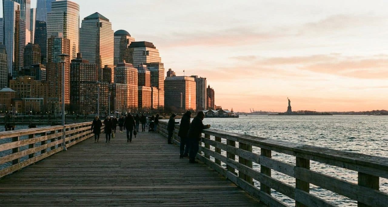 The Battery to South Street Seaport Walk Hugs the Water When Wall Street Empties at Six - scene