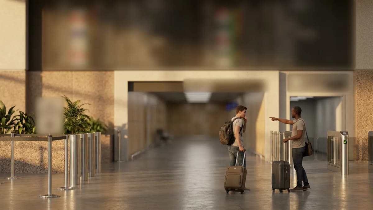 A traveler making a local city choice shortly after arrival.