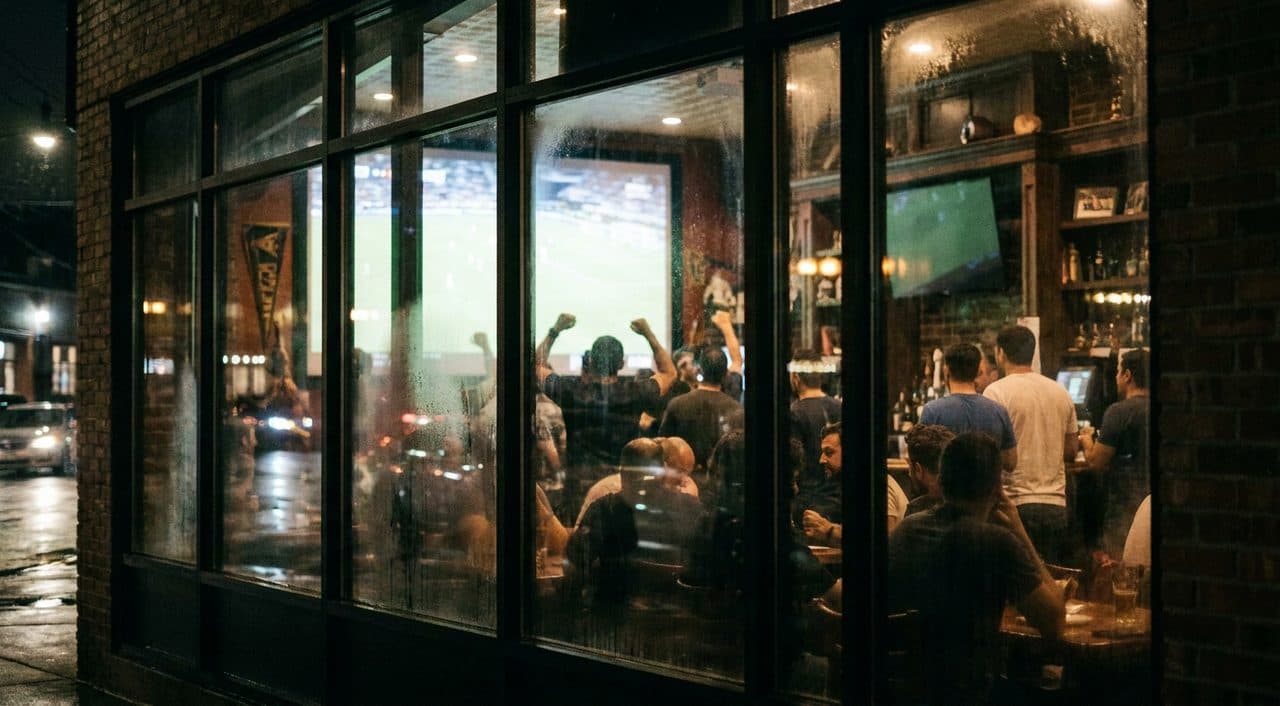A Flushing Korean-American Sports Café During a FIFA World Cup 2026 Match - scene
