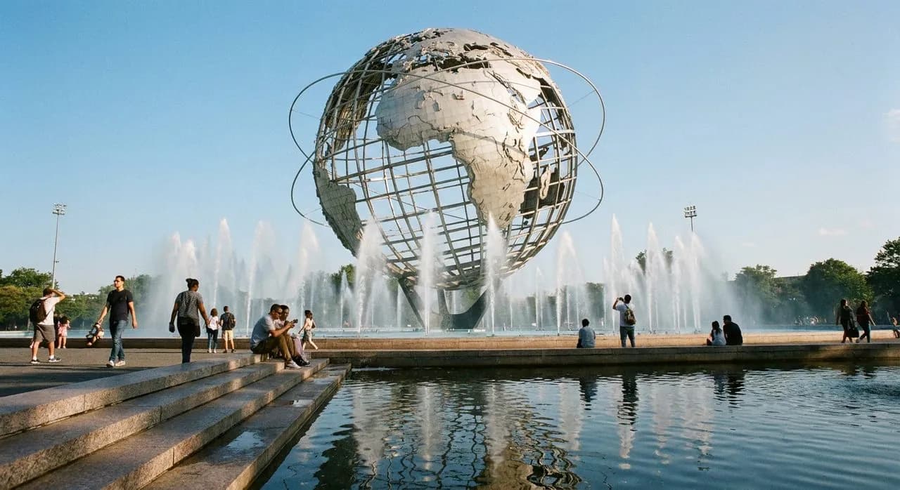 Flushing Meadows Corona Park Unisphere Fountain Basin and Overlook Steps: A Fresh Field Note